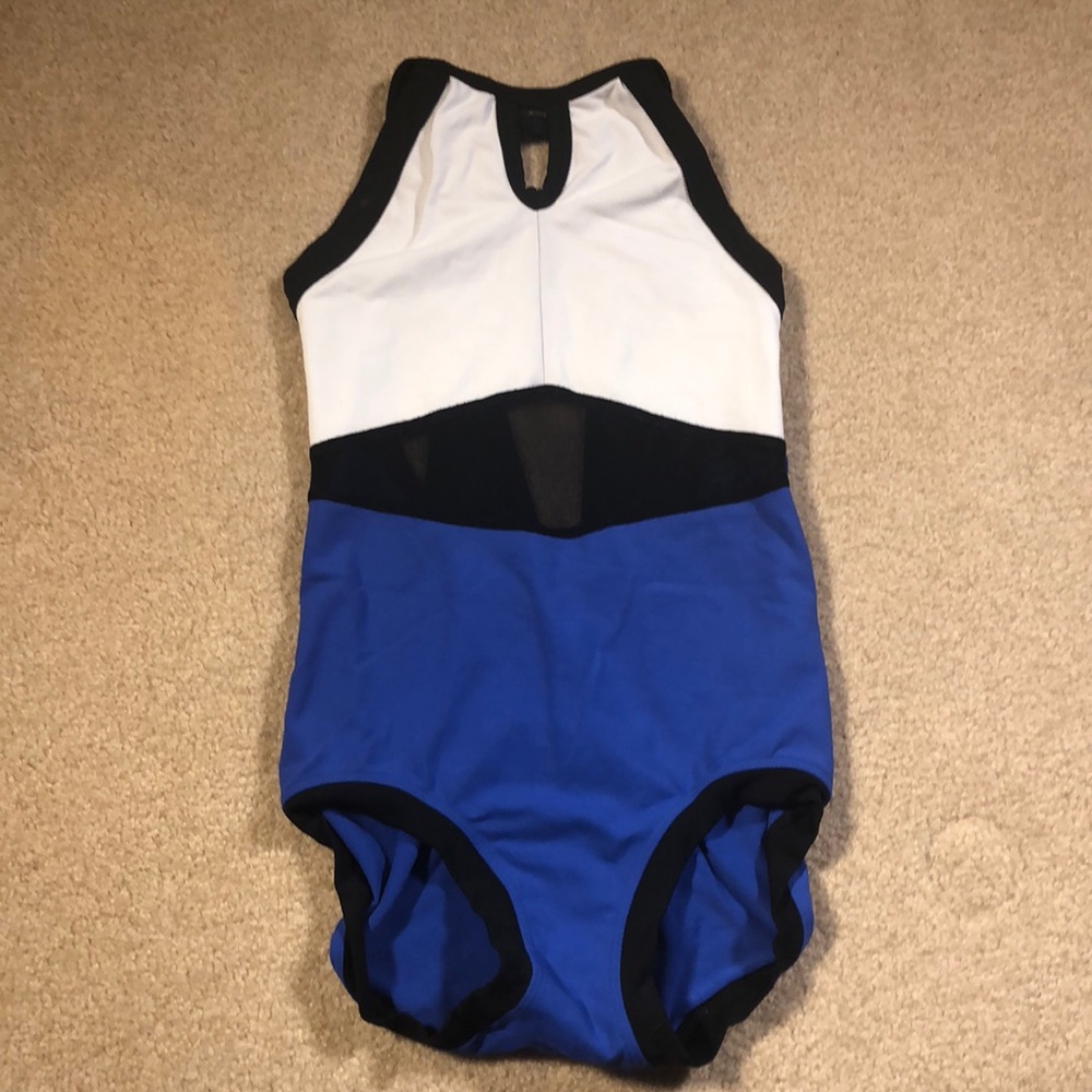 Blue and White 5 Dance Wear Leotard